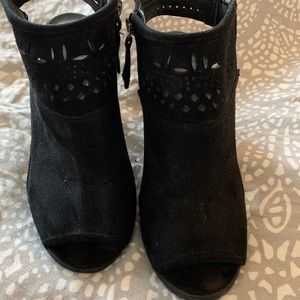 Black suede booties